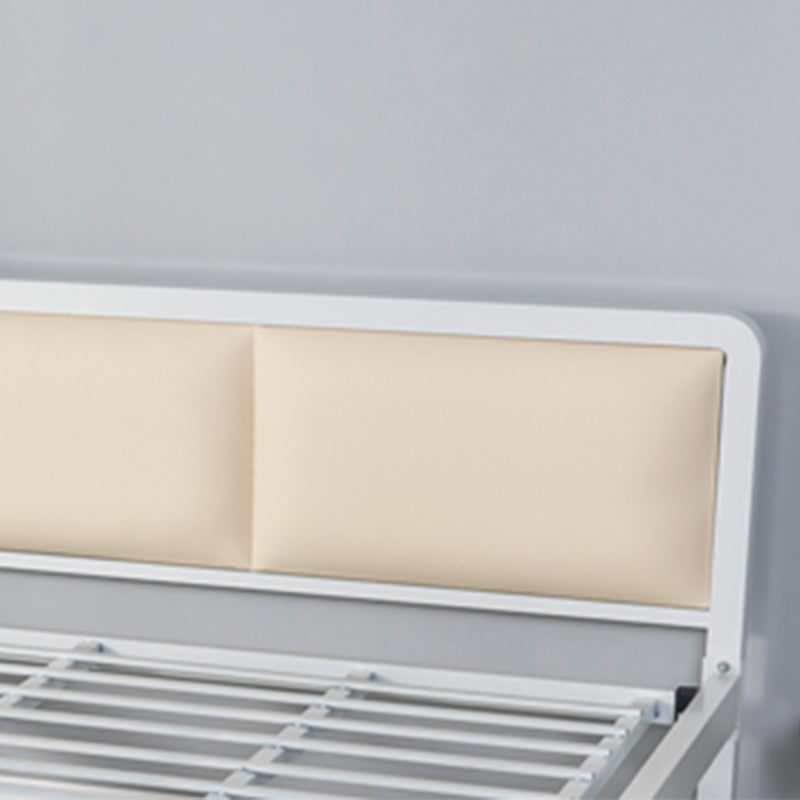 Slat Bed 36.61"H Adjustable Height with Open-Frame Upholstered Headboard