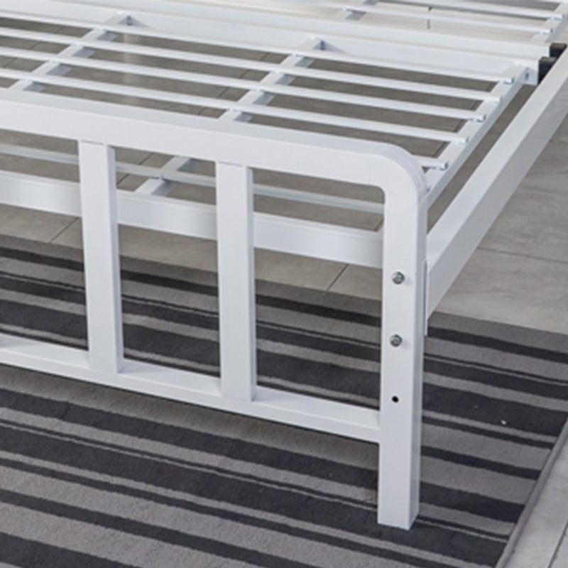 Slat Bed 36.61"H Adjustable Height with Open-Frame Upholstered Headboard