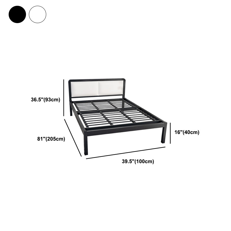 Slat Bed 36.61"H Adjustable Height with Open-Frame Upholstered Headboard