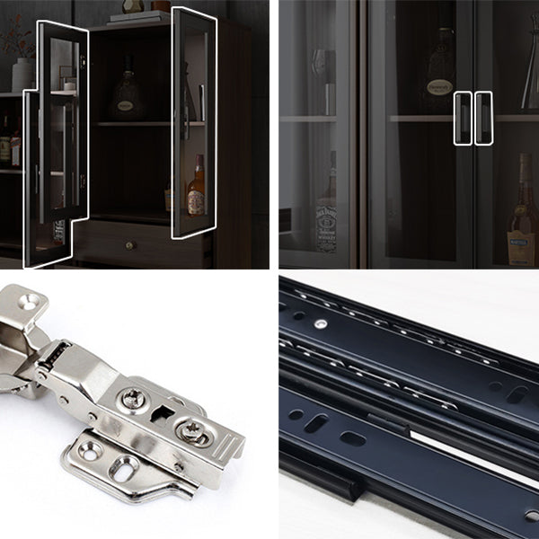 Glam Style Cupboard Artificial Wood Frame Kitchen Sideboard for Dining Room