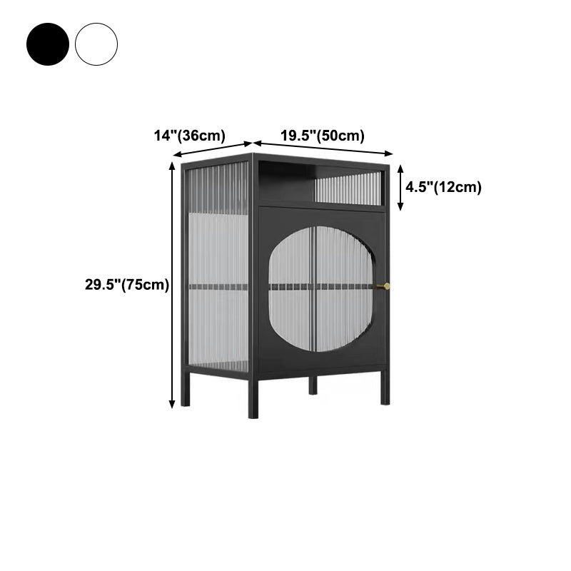 Living Room Metal Kitchen Server 20-inch Length Glass Door Dining Server