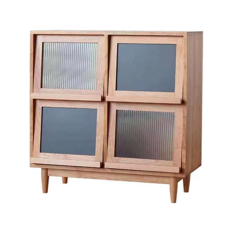4 Doors 33"L Server Simple Style Wood Frame Buffet Server for Dining Room