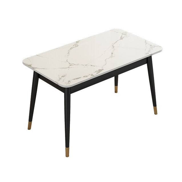 Traditional Luxury Dining Table Sintered Stone Rectangle Table with 4 Legs