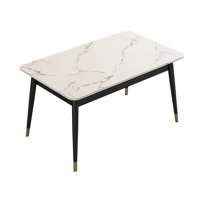 Traditional Luxury Dining Table Sintered Stone Rectangle Table with 4 Legs