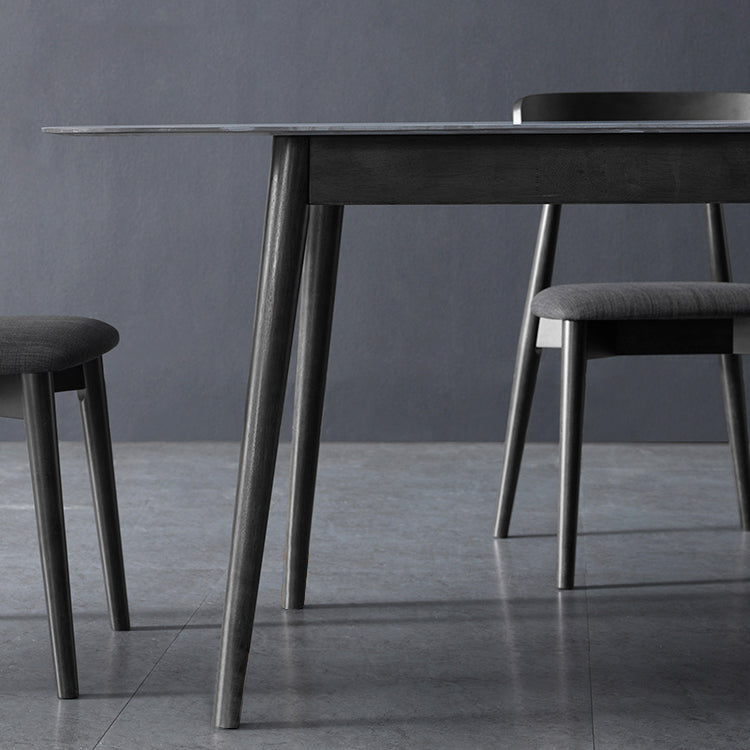 Modern Style Gray Stone Table Rectangle Dining Table for Kitchen