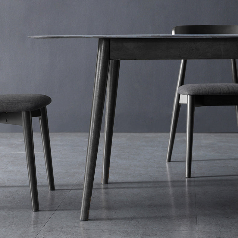 Modern Style Gray Stone Table Rectangle Dining Table for Kitchen