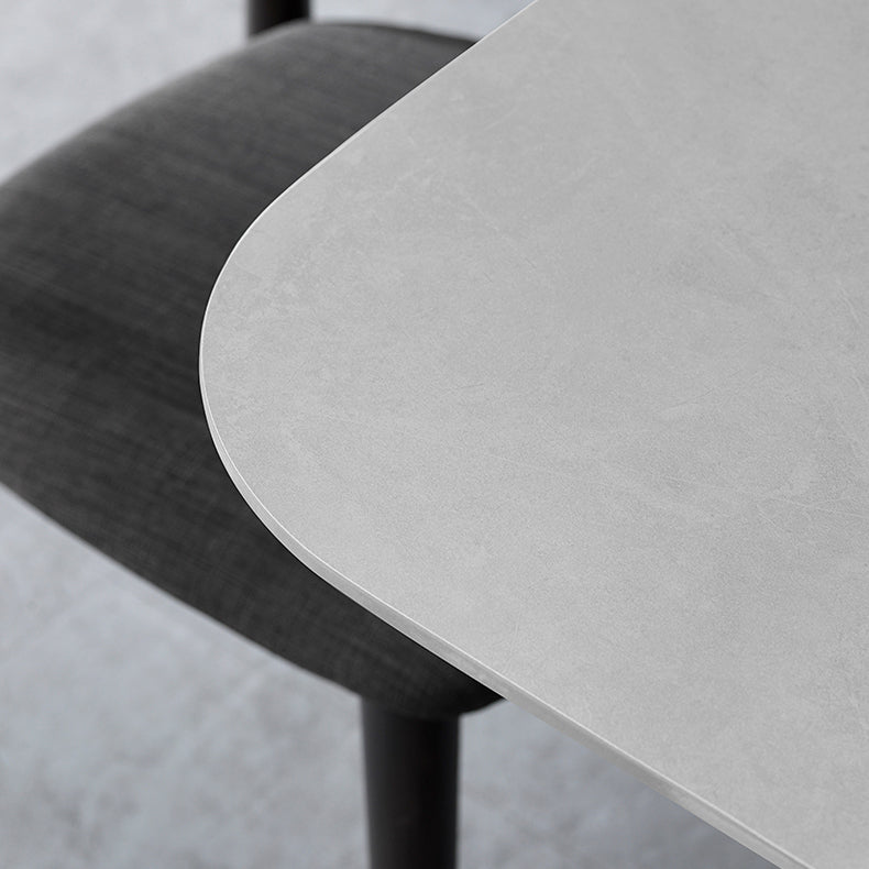 Modern Style Gray Stone Table Rectangle Dining Table for Kitchen