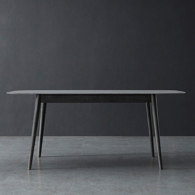 Modern Style Gray Stone Table Rectangle Dining Table for Kitchen