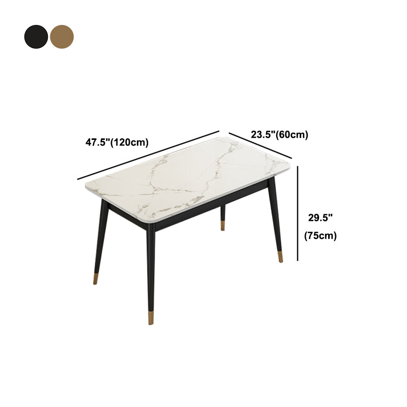 Modern Style Rectangle Stone Table Standard Height Dining Table with 4 Legs
