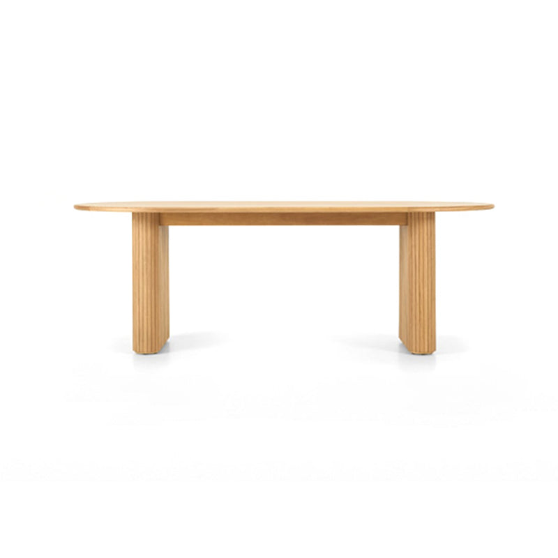 Contemporary Style Dining Table Oval Solid Wood Table for Home Kitchen