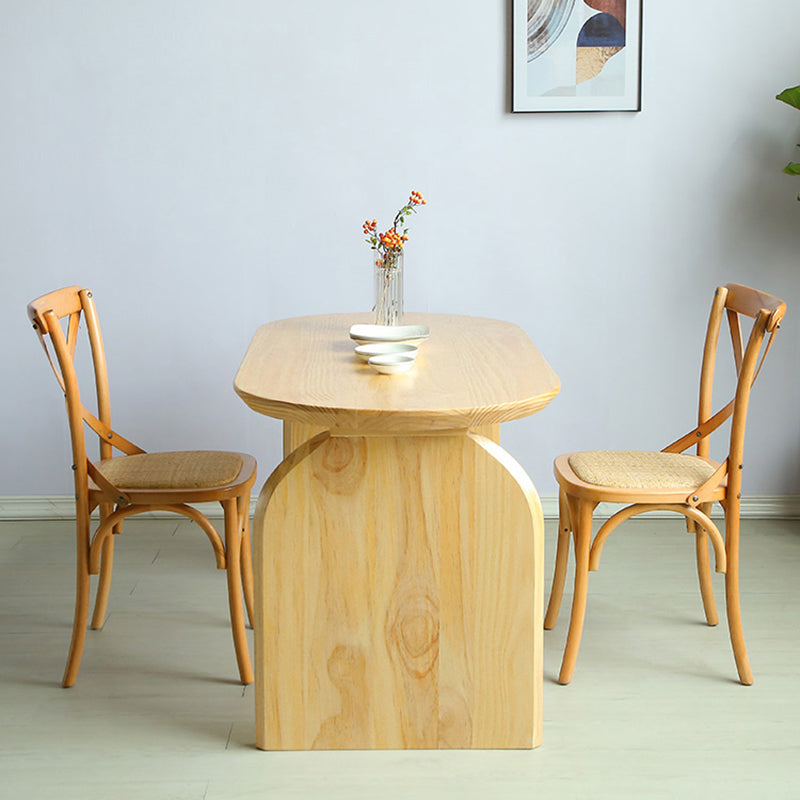 Oval Dining Table Solid Wood Contemporary Style Table for Home Kitchen
