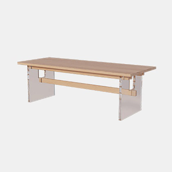 Solid Wood Trestle Base Table Modern Furniture in Natural for Restaurant