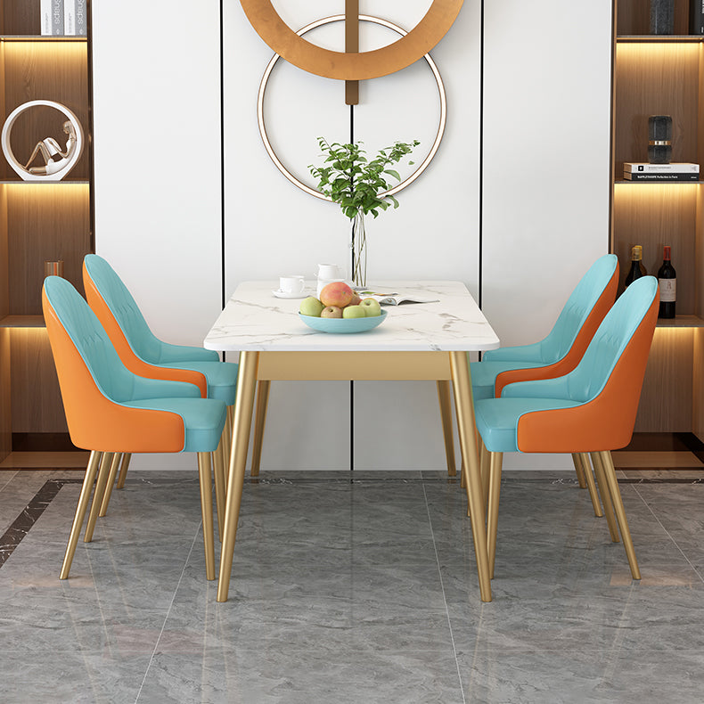 Modern Dinning Table White Top Stone Rectangle Dining Table for Kitchen