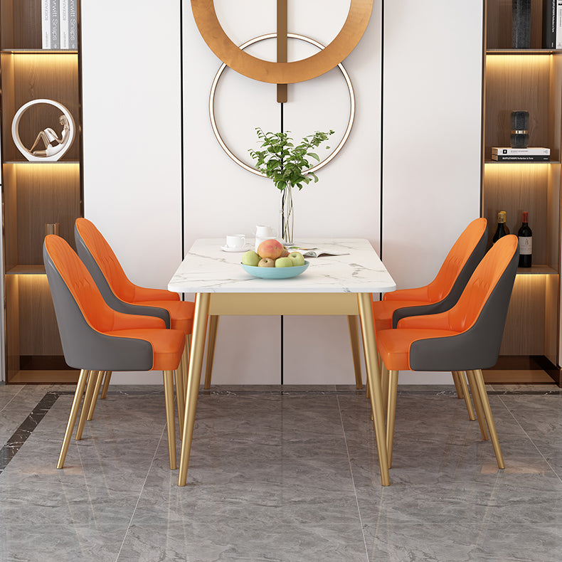 Modern Dinning Table White Top Stone Rectangle Dining Table for Kitchen