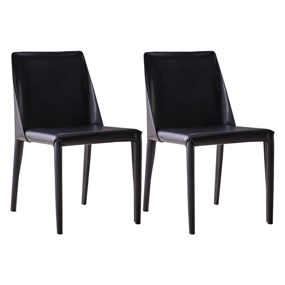Minimalist Design Leather Dining Chair for Home Solid Back Chair