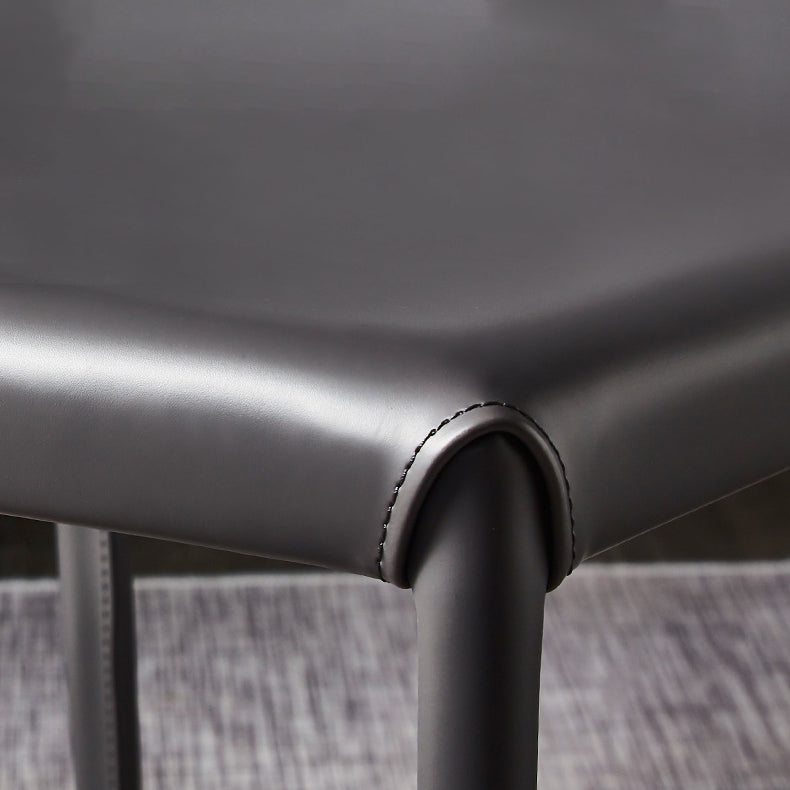 Solid Back Chair Contemporary Modern Leather Indoor-Outdoor Side Chair
