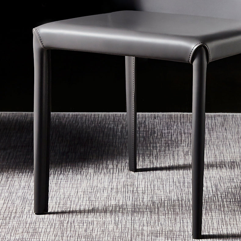 Solid Back Chair Contemporary Modern Leather Indoor-Outdoor Side Chair
