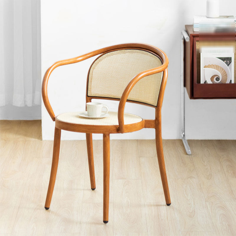 Scandinavian Arm Open Back Chairs for Home Wood Dining Chairs