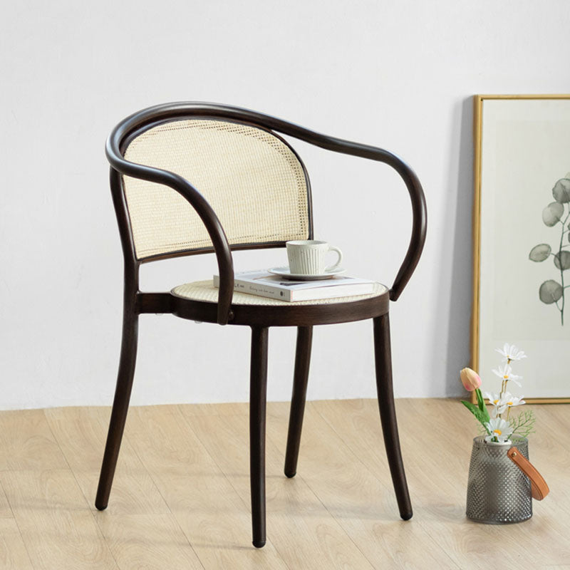 Scandinavian Arm Open Back Chairs for Home Wood Dining Chairs