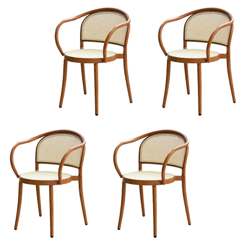 Scandinavian Arm Open Back Chairs for Home Wood Dining Chairs