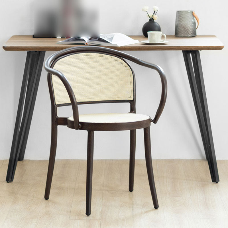 Scandinavian Arm Open Back Chairs for Home Wood Dining Chairs