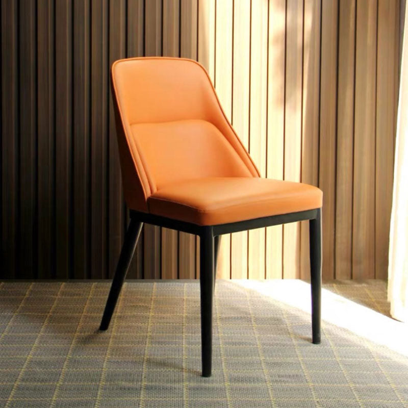 Contemporary Dining Chair Kitchen Armless Chairs with Metal Legs
