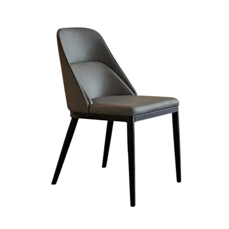Contemporary Dining Chair Kitchen Armless Chairs with Metal Legs
