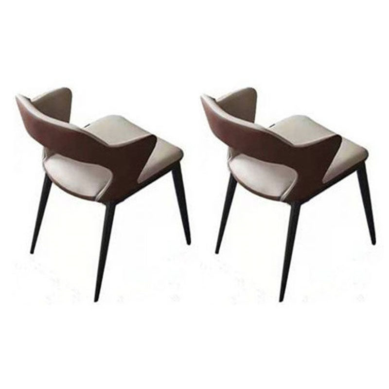 Faux Leather Side Chair Industrial Style Arm Open Back Side Chair