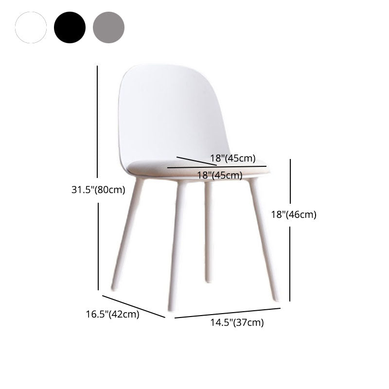 Upholstered Dining Chairs Nordic Style Armless Solid Back Chair