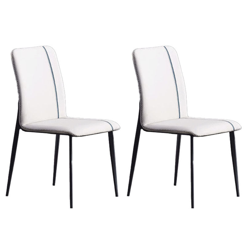 Contemporary Dining Chair Kitchen Armless Side Chairs with Metal Legs