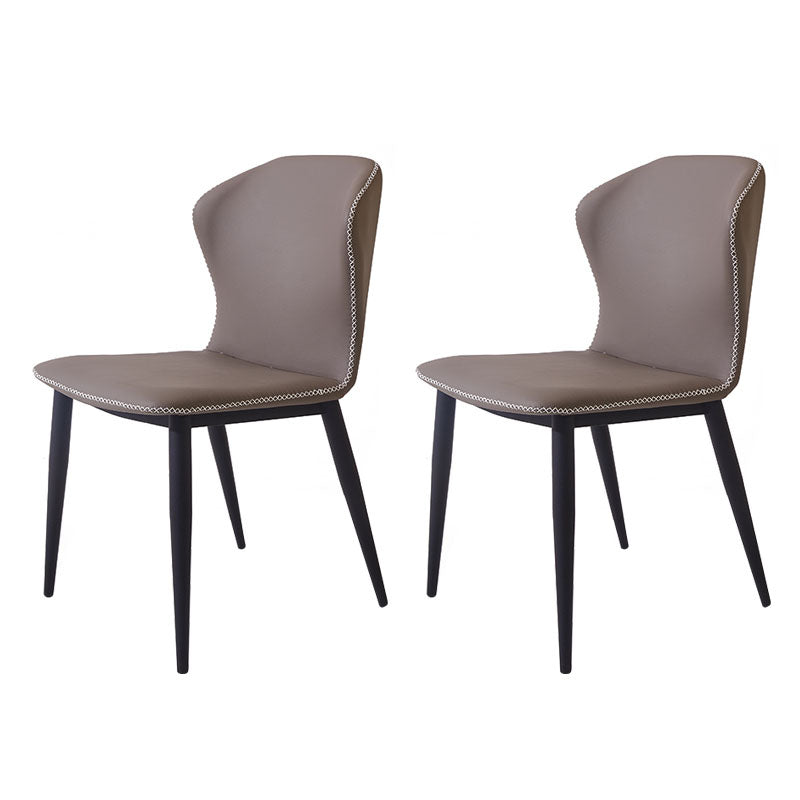 Contemporary Style Chair Kitchen Armless Wingback Chairs with Metal Legs