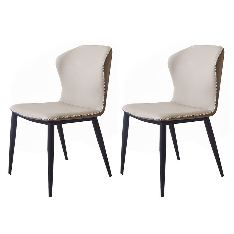 Contemporary Style Chair Kitchen Armless Wingback Chairs with Metal Legs