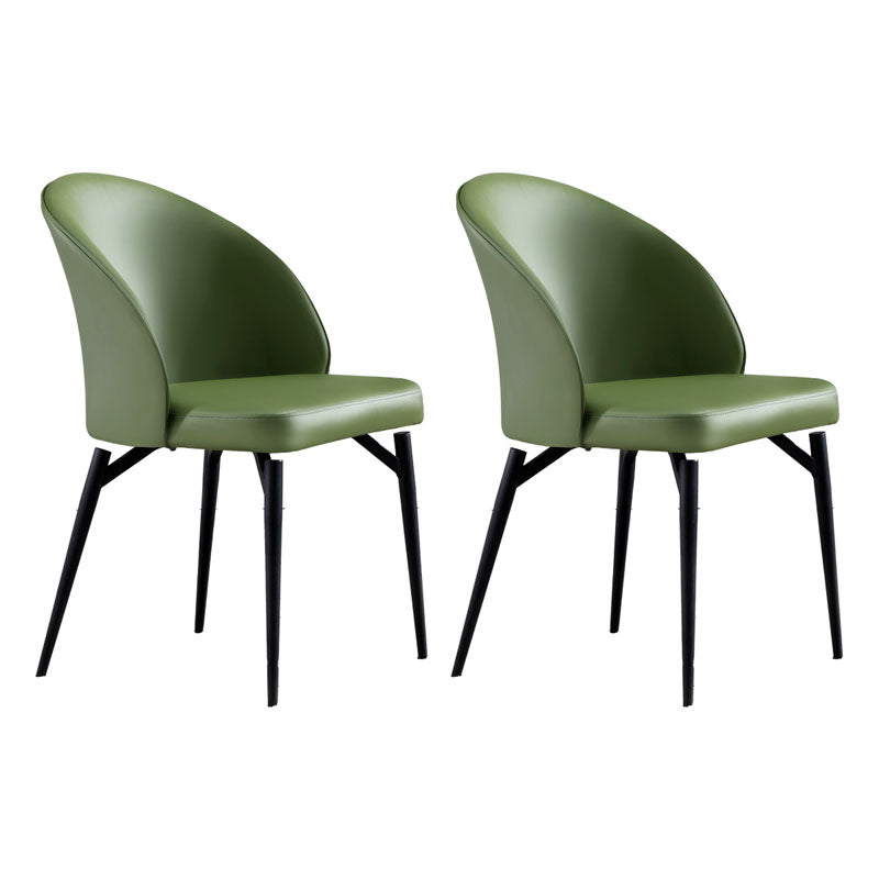 Solid Back Side Chair Metal Leg Modern Contemporary Indoor-Outdoor Chair