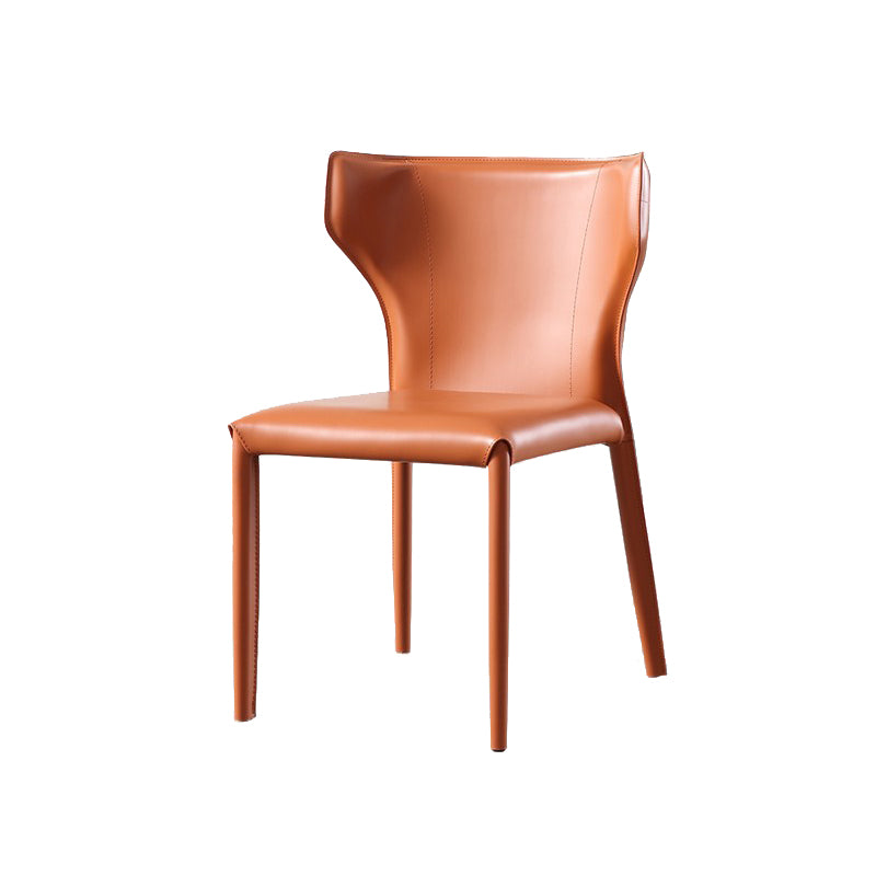 Wingback Side Chair Contemporary Leather Indoor-Outdoor Dining Chair