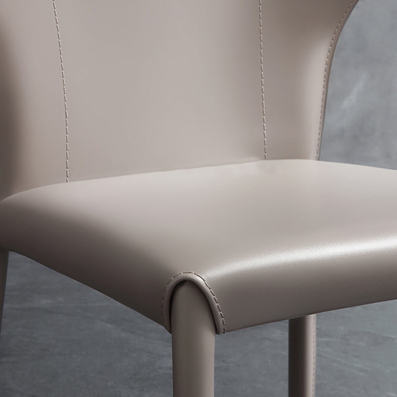 Wingback Side Chair Contemporary Leather Indoor-Outdoor Dining Chair