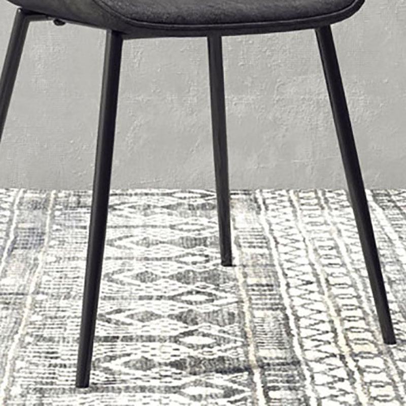 Contemporary Dining Chair Kitchen Wingback Armless Side Chair with Metal Legs