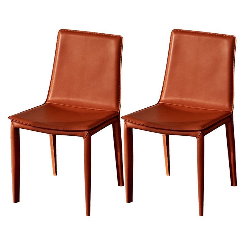Contemporary Style Dining Chairs Armless Side Chairs with Metal Legs