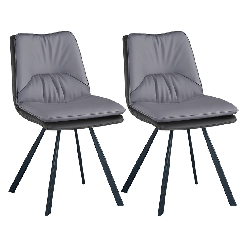 Contemporary Style Dining Chair Armless Side Chair with Metal Legs