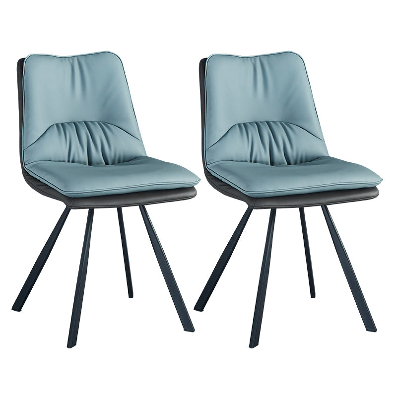 Contemporary Style Dining Chair Armless Side Chair with Metal Legs