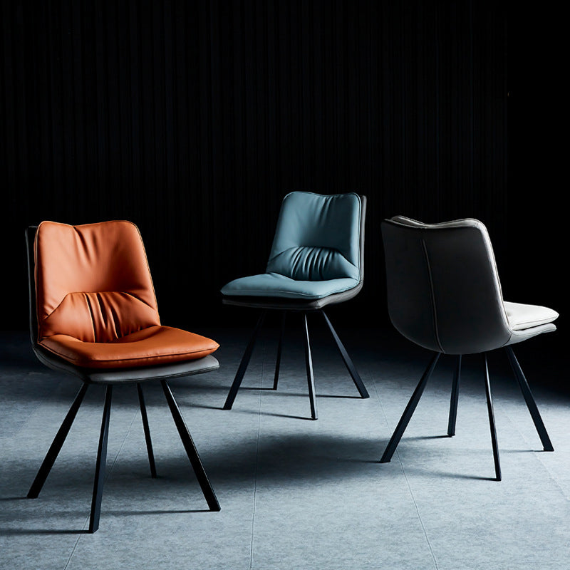 Contemporary Style Dining Chair Armless Side Chair with Metal Legs