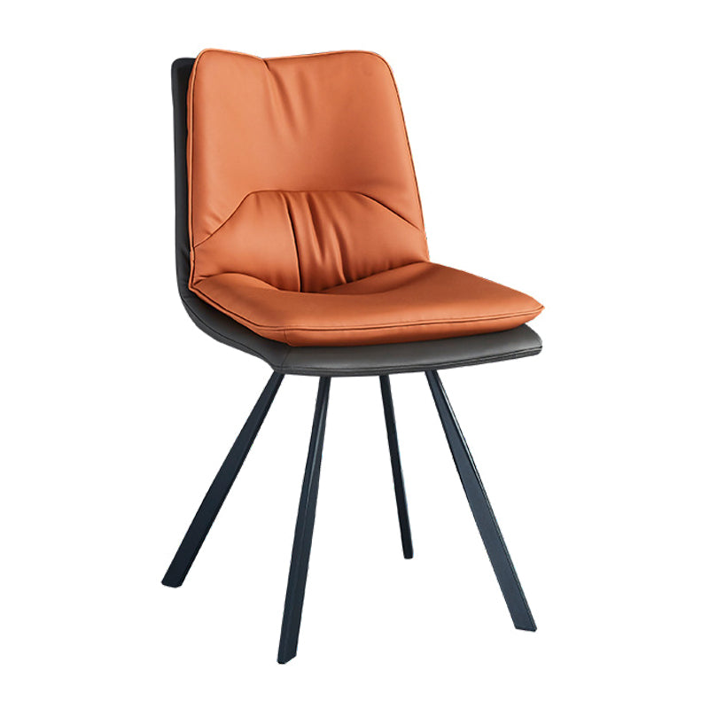 Contemporary Style Dining Chair Armless Side Chair with Metal Legs