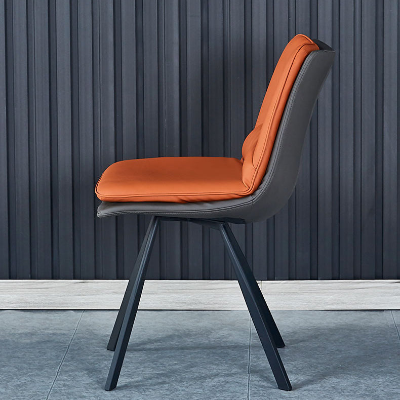 Contemporary Style Dining Chair Armless Side Chair with Metal Legs