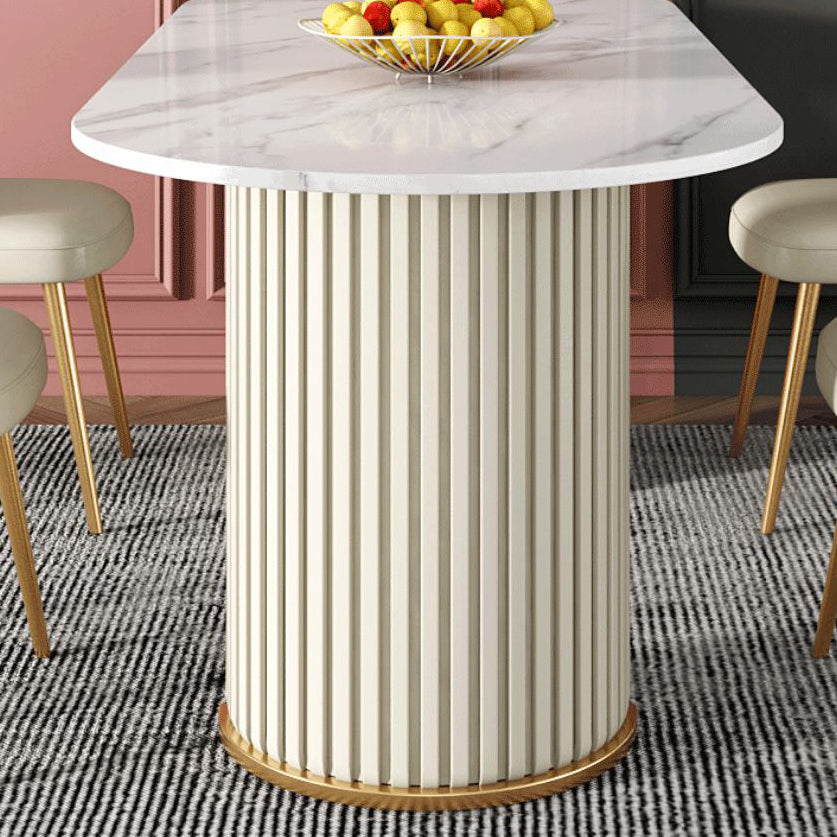 Nordic Glam Rectangle Sintered Stone Table Set 1/2/5/7 Pieces Dining Set