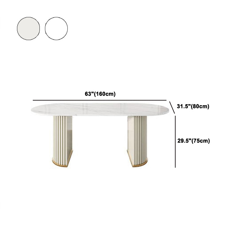 Nordic Glam Rectangle Sintered Stone Table Set 1/2/5/7 Pieces Dining Set