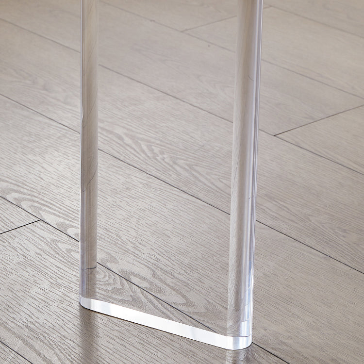Rectangle Dining Table Set 1/2/5 Pcs Acrylic Base Dining Table with Side Chairs