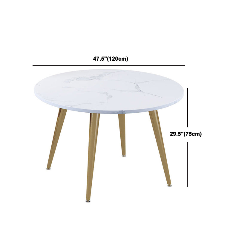 Nordic Glam Round Sintered Stone Table Set 1/3/5/7 Pieces Dining Set