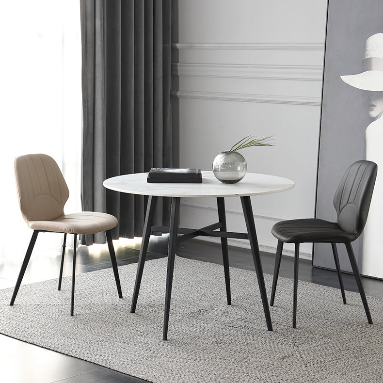 Contemporary Dining Furniture Set 1/2/3/5 Pcs Sintered Stone Dining Table and Chairs