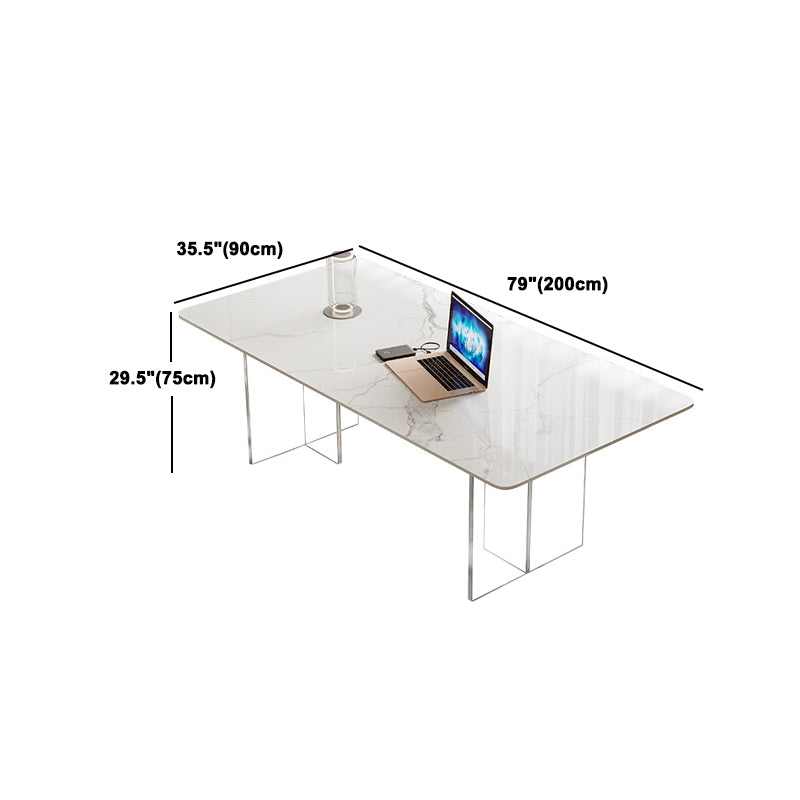 Modern Dining Set 1/2/5 Pcs Rectangle Acrylic Frame Dining Table and Chairs