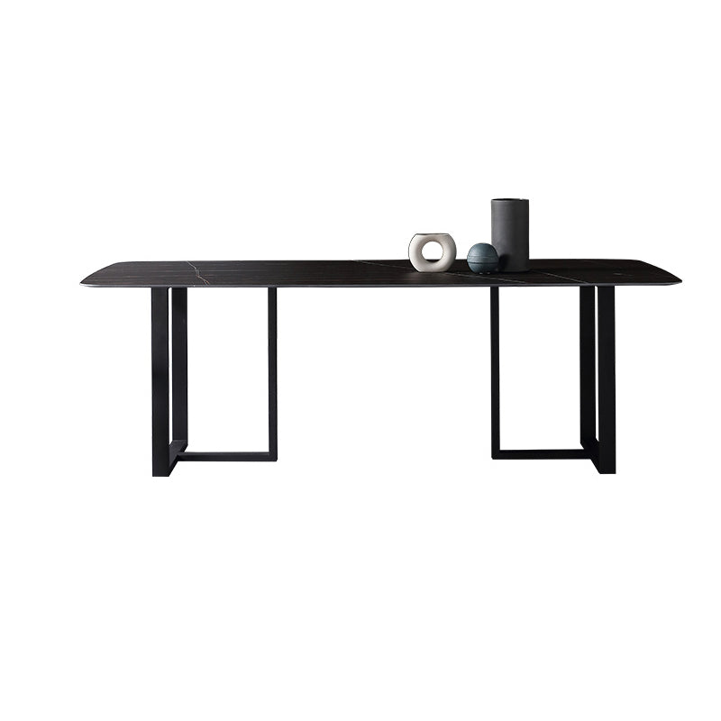 Black Double Pedestal Dinette Set 1/4/5 Pieces Indoor Designer Dining Table Set
