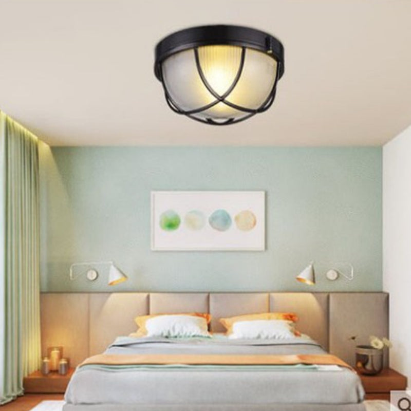 Metal Geometric Flush Mount Lamp Industrial Style 1 Light Flush Ceiling Lights